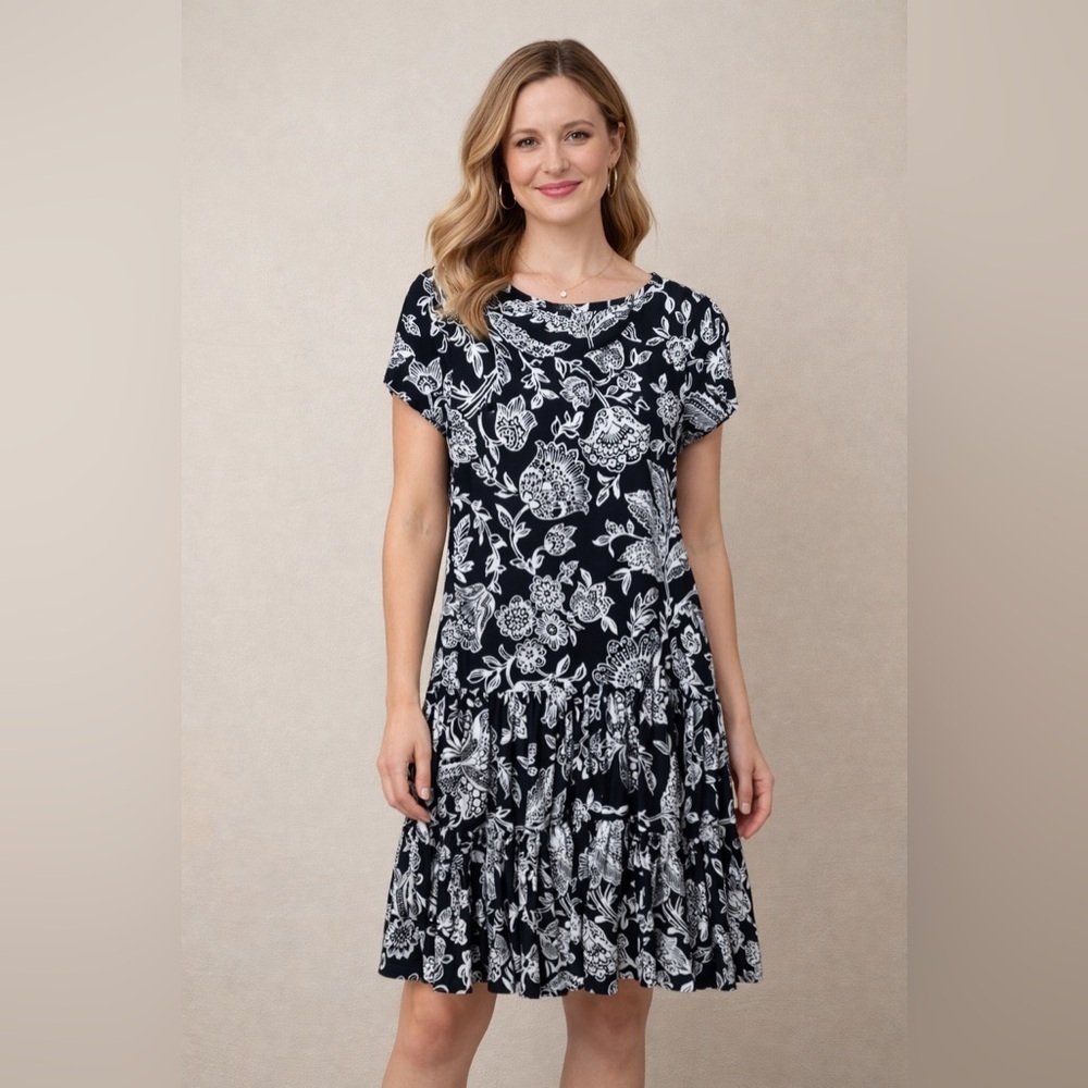 Lauren Ralph Lauren black and white knit dress size XL